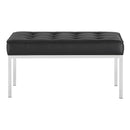 Loft Tufted Medium Upholstered Faux Leather Bench