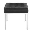 Loft Tufted Medium Upholstered Faux Leather Bench