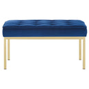 Loft Gold Stainless Steel Leg Medium Performance Velvet Bench