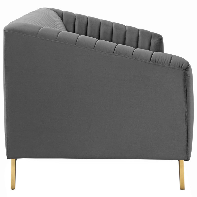 Valiant Vertical Channel Tufted Performance Velvet Sofa