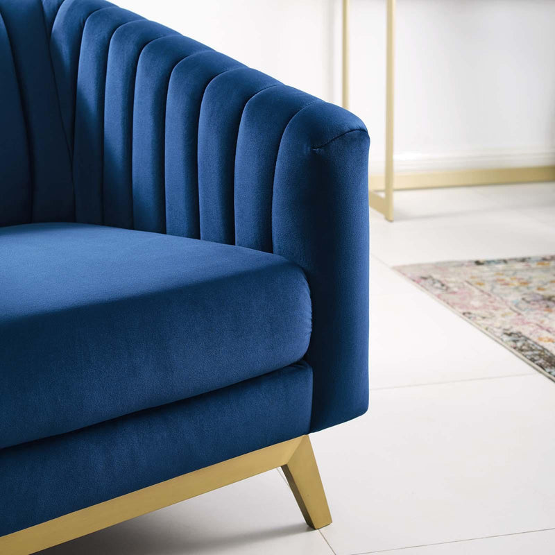 Valiant Vertical Channel Tufted Performance Velvet Armchair