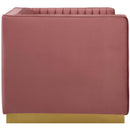 Sanguine Vertical Channel Tufted Accent Performance Velvet Armchair
