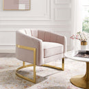 Esteem Vertical Channel Tufted Performance Velvet Accent Armchair