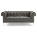Idyll Tufted Button Upholstered Leather Chesterfield Loveseat