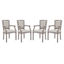 Penchant Dining Armchair Upholstered Fabric Set of 4