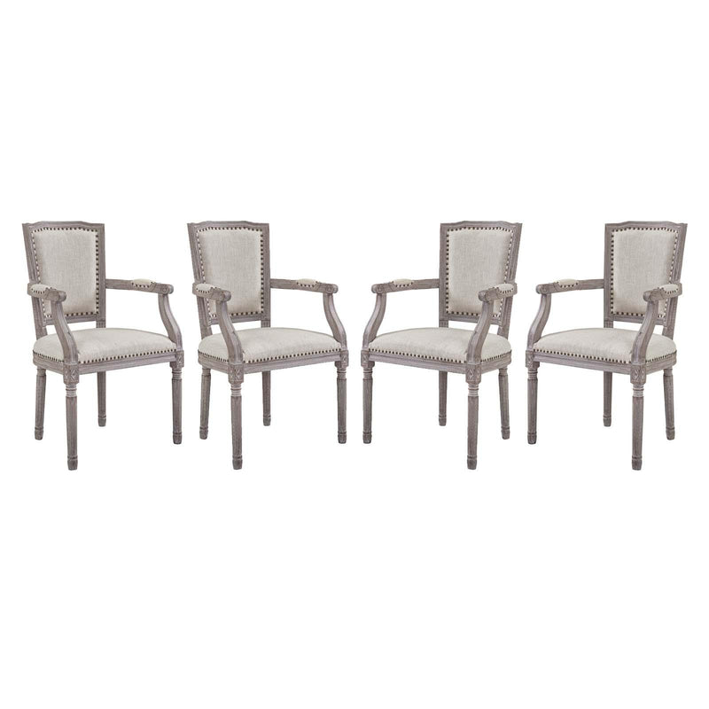 Penchant Dining Armchair Upholstered Fabric Set of 4 image