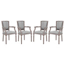 Penchant Dining Armchair Upholstered Fabric Set of 4