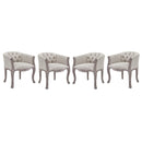 Crown Dining Armchair Upholstered Fabric Set of 4