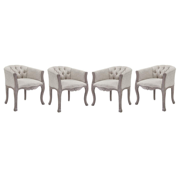 Crown Dining Armchair Upholstered Fabric Set of 4 image