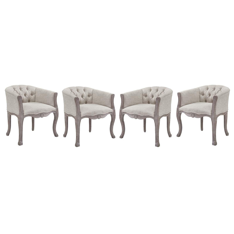 Crown Dining Armchair Upholstered Fabric Set of 4 image