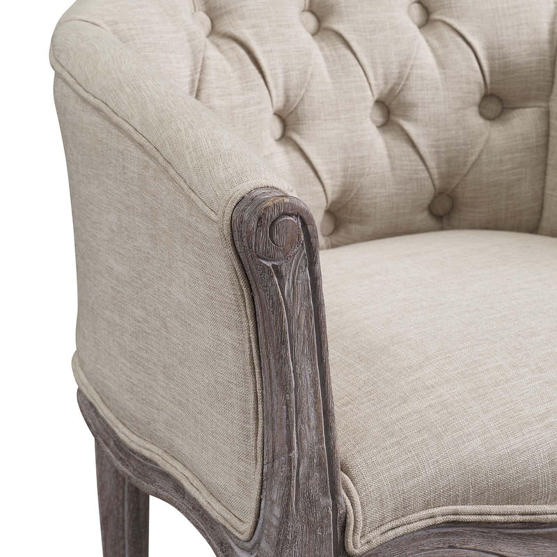 Crown Vintage French Upholstered Fabric Accent Chair