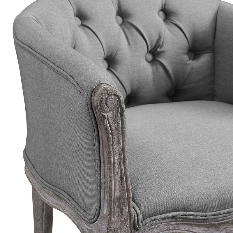 Crown Vintage French Upholstered Fabric Accent Chair