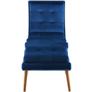 Ramp Upholstered Performance Velvet Lounge Chair and Ottoman Set