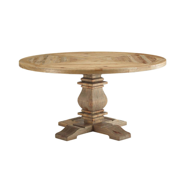 Column 59" Round Pine Wood Dining Table image