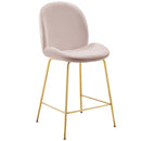 Scoop Gold Stainless Steel Leg Performance Velvet Counter Stool
