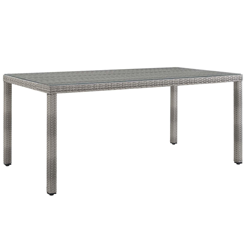 Aura 68" Outdoor Patio Wicker Rattan Dining Table image