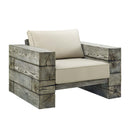 Manteo Rustic Coastal Outdoor Patio Sunbrella�  Lounge Armchair