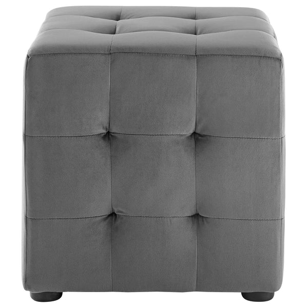 Contour Tufted Cube Performance Velvet Ottoman