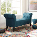 Evince Button Tufted Accent Upholstered Fabric Bench