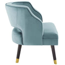 Traipse Button Tufted Open Back Performance Velvet Armchair