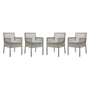 Aura Dining Armchair Outdoor Patio Wicker Rattan Set of 4