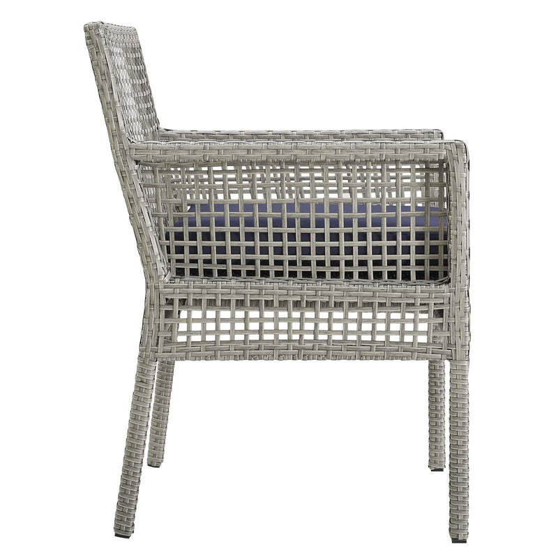 Aura Dining Armchair Outdoor Patio Wicker Rattan Set of 4