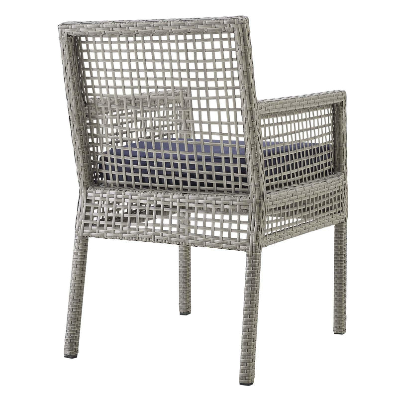 Aura Dining Armchair Outdoor Patio Wicker Rattan Set of 4