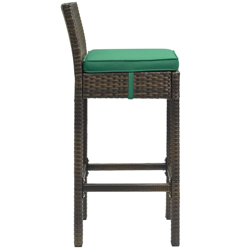 Conduit Bar Stool Outdoor Patio Wicker Rattan Set of 4