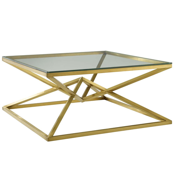 Point 39.5" Brushed Gold Metal Stainless Steel Coffee Table image