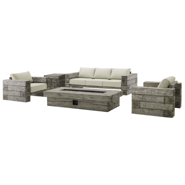 Manteo Rustic Coastal Outdoor Patio Sunbrella� 5 Piece Set