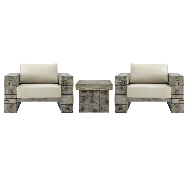 Manteo Rustic Coastal Outdoor Patio Sunbrella� 3 Piece Set