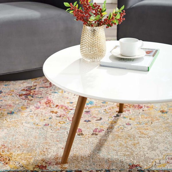 Lippa 28" Round Wood Top Coffee Table with Tripod Base