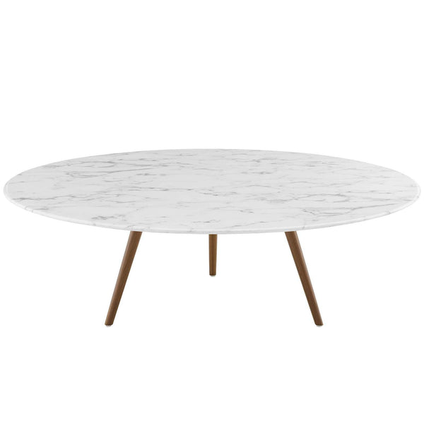 Lippa 47" Round Artificial Marble Coffee Table with Tripod Base image
