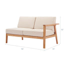 Sedona Outdoor Patio Eucalyptus Wood Left-Facing Loveseat