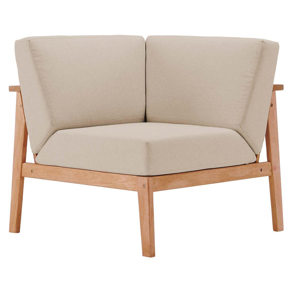 Sedona Outdoor Patio Eucalyptus Wood Sectional Sofa Corner Chair image