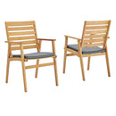 Syracuse Outdoor Patio Eucalyptus Wood Dining Chair Set of 2