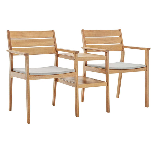 Viewscape Outdoor Patio Ash Wood Jack and Jill Chair Set image