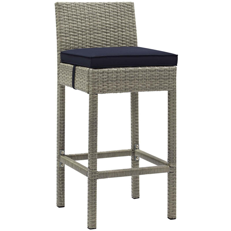 Conduit Bar Stool Outdoor Patio Wicker Rattan Set of 4