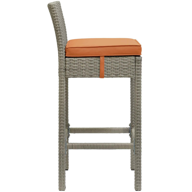 Conduit Bar Stool Outdoor Patio Wicker Rattan Set of 2