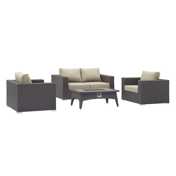 Convene 4 Piece Set Outdoor Patio with Fire Pit image