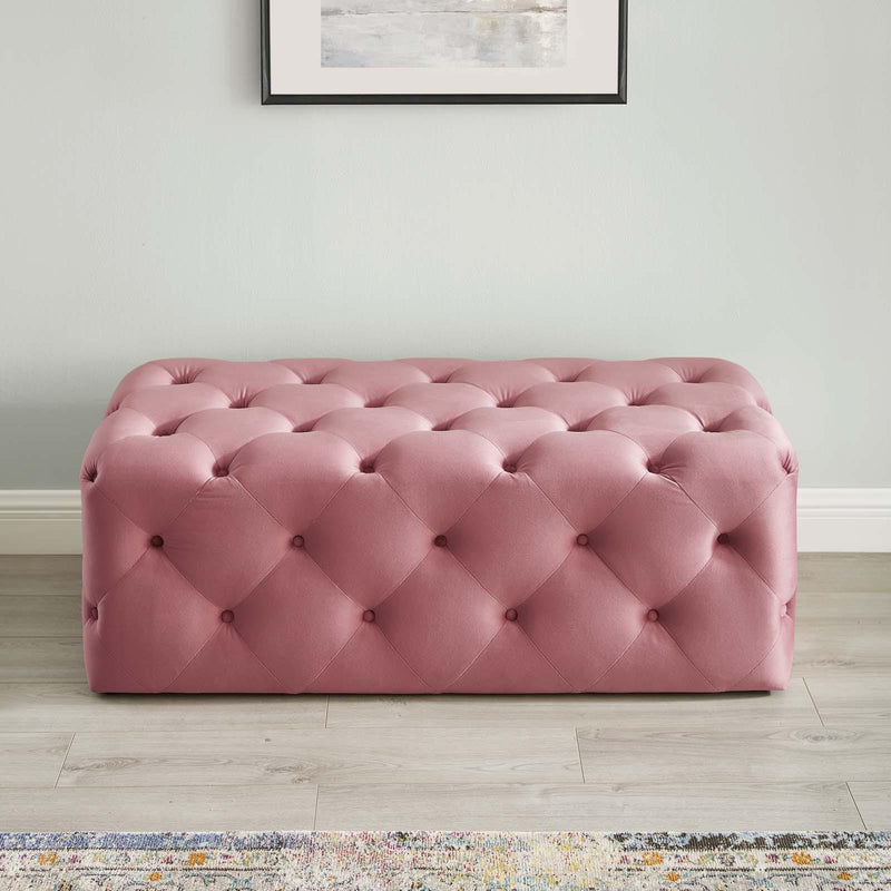 Amour 48" Tufted Button Entryway Performance Velvet Bench