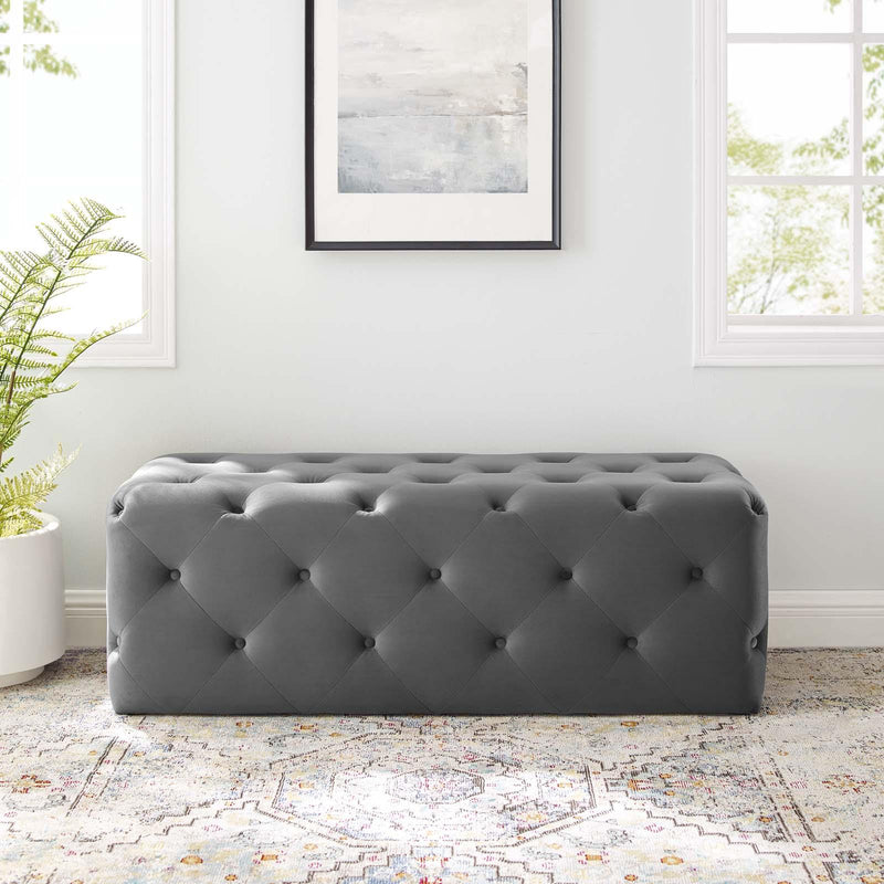Amour 48" Tufted Button Entryway Performance Velvet Bench
