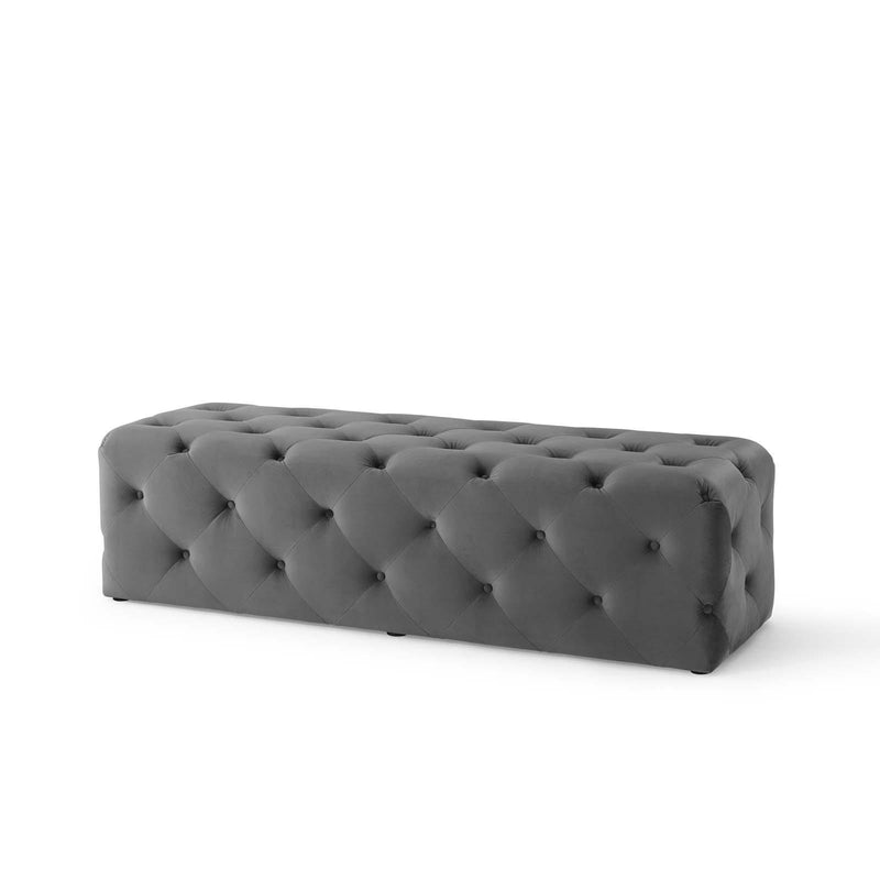 Amour 60" Tufted Button Entryway Performance Velvet Bench