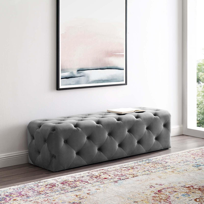 Amour 60" Tufted Button Entryway Performance Velvet Bench