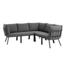 Riverside 5 Piece Outdoor Patio Aluminum Sectional