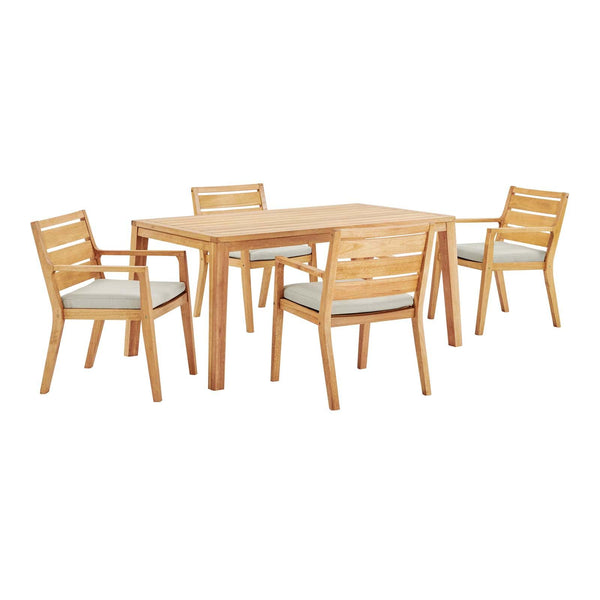 Portsmouth 5 Piece Outdoor Patio Karri Wood Dining Set image