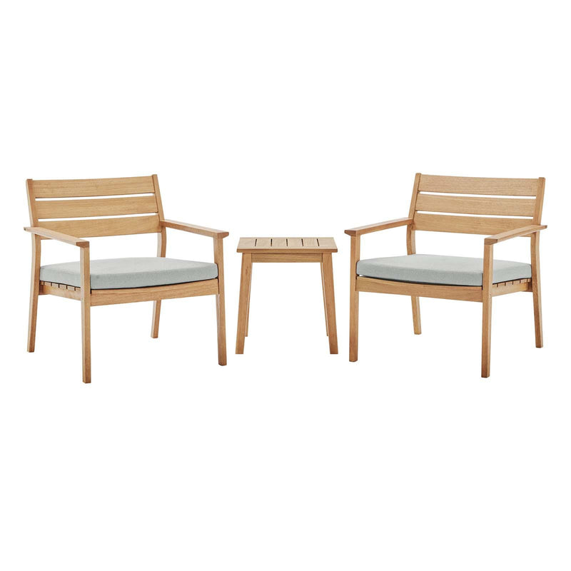 Breton 3 Piece Outdoor Patio Ash Wood Set image