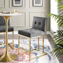 Privy Gold Stainless Steel Performance Velvet Counter Stool