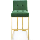 Privy Gold Stainless Steel Performance Velvet Bar Stool