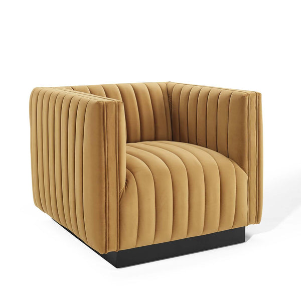 Conjure Channel Tufted Performance Velvet Accent Armchair image